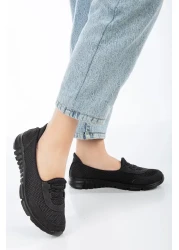 Afilli حذاء رياضي نسائي أسود بدون رباط مريح وخفيف الوزن ونعل سميك للمشي كاجوال للأم يوميًا من القماش