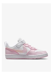 Nike White - Pink Girl's Walking Shoes DV5457-105 COURT BOROUGH LOW PS