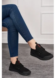 Allyup Daily Unisex Black Sneaker Breathable Knitwear Lace-Up Lightweight Sports Shoes 249