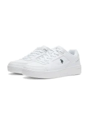 U.S. Polo Assn. Men's Classic White Sneakers - All-White Low-Top Design, Comfortable Casual Shoes for Everyday Wear
