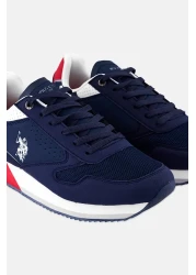 U.S. Polo Assn. Men Eco Suede-Mesh Lace Up Casual Shoes, Navy