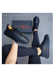 Martinetto Black Genuine Leather Stretch - Casual Shoes