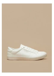 Lee Cooper Men's Monotone Low Ankle Sneakers with Lace-Up Closure