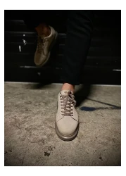 KN Fashion Mp044 Vt Lace-Up Suede Orthopedic High/Thick Sole Men's Sneaker Tan