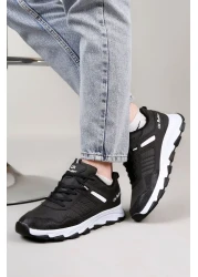 lord's ayakkabı Men's Black-White Thick-Soled Water-Resistant Hiking Shoes