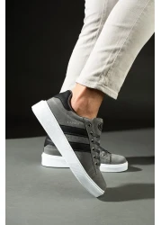 L.A Polo 503 Smoked - Black White Sole Lace-Up Men's Sneakers Suede