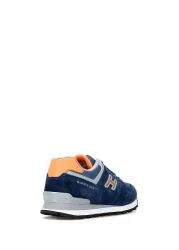 Hammer Jack تشيلي حذاء رياضي رجالي من الجلد الطبيعي باللون النيلي الداكن والبرتقالي