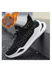 Muchmy حذاء رياضي رجالي خفيف الوزن للجري في الهواء الطلق مزود برباط للإغلاق باللون الأسود