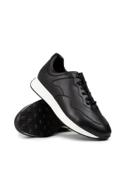 Deery Black Genuine Leather Men's Sneaker