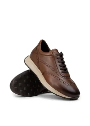 Deery Men's Sneakers - Genuine Leather, Tan Color