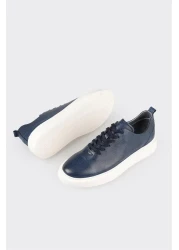 Elle Blue Leather Men's Sports Shoes
