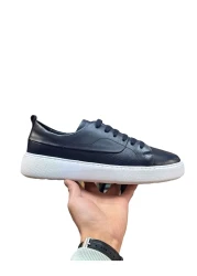 Greyybull Shoes Navy Blue Leather Sneaker Men's Shoes
