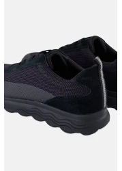 Geox حذاء رياضي برباط للرجال من U Spherica A، أسود