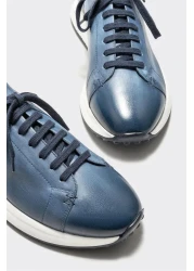 Elle Blue Leather Men's Sports Shoes