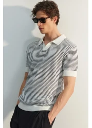  Collection Navy Blue Limited Edition - Short Sleeve Polo Knitwear T-Shirt TMNSS23PO00026