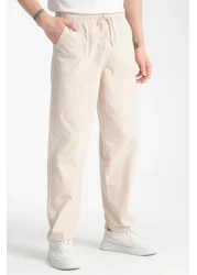 Klothy Kety Men's Comfortable Linen Look Trousers