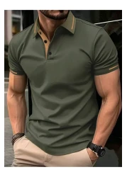 FEEL STYLE Cotton Regular Fit Buttoned Polo Neck t Shirt Men