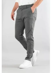 bombe Men's Dark Gray Slim Fit Slim Fit Jogger Trousers Black