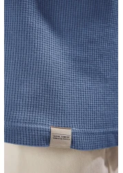  Collection تي شيرت Indigo مقاس كبير مع كتل ملونة Doe Kusma TMNSS25TS00065