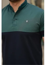 Miron تي شيرت Nefti باللون الأزرق الداكن Kagi Ston قطعة بولو بياقة قصيرة وأكمام قصيرة - 2402