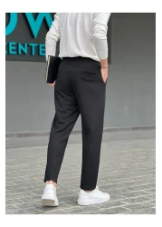 ElitWear سروال رجالي بخصر قابل للتمدد برباط مخفي وقطع جزرة