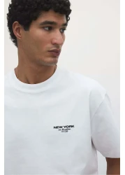 H&M تي شيرت فضفاض مطبوع