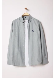  Collection Khaki Regular Fit Embroidery Detailed Smart Shirt Tmnaw25Go00036