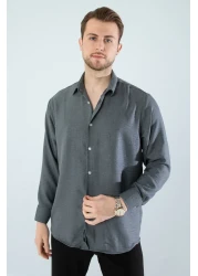 YXC Men's Relaxed Fit Linen Shirt Smoked