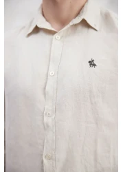  Collection Stone Limited Edition 100% Linen Regular Fit Shirt Tmnss25Go00057