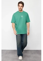  Collection Green Deer Embroidered Oversize T-Shirt - TMNSS24TS00055