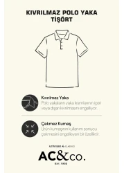 AC&Co / Altınyıldız Classics تي شيرت رجالي من القطن ذو رقبة بولو رمادية بقصة ضيقة - غير قابل للانكماش وغير قابل للتجعيد