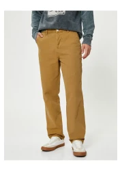 Koton بنطلون Boyfriend قابل للغسل مع تفاصيل الجيب وأزرار