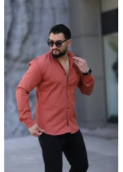 Klothy قميص جينز رجالي بأكمام طويلة من الجبردين 2428