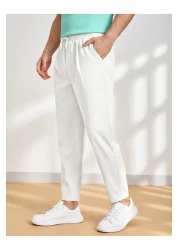 GENIUS STORE بنطلون رجالي بنطلون رياضي بخصر مطاطي مع جيوب بنطلون رجالي-JOGGER