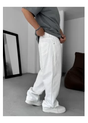 BYBASICMAN White Baggy Jean Ke-709
