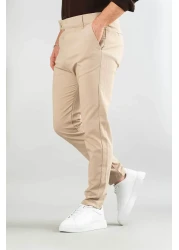 bombe بنطال رياضي بيج بقصة ضيقة للرجال باللون الأسود