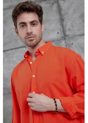 NOMARC Red Gst Linen Oversize Shirt