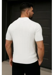 Delpino Polo Neck Knitwear Men's Cotton T-Shirt