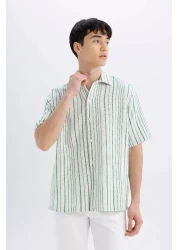 Defacto Relax Fit Striped Short Sleeve Shirt D2059Ax24Hs