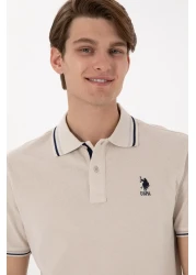 U.S. Polo Assn. Men's Regular Fit Polo Neck Stone Basic T-Shirt 50306011 -Vr049
