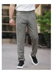 BASEL.CO Old Money Pleated Lycra Fabric Trousers