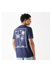 Lee Cooper Printed Crew Neck T-shirt With Short Sleeves