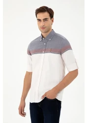 U.S. Polo Assn. قميص رجالي بأكمام طويلة باللون العنابي 50296627 -VR014