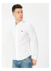 Levi's قميص رجالي أبيض بقصة ضيقة 100% قطن 86625-0002