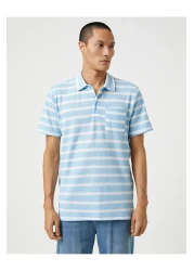 Koton تي شيرت أساسي بياقة بولو وجيب بأزرار