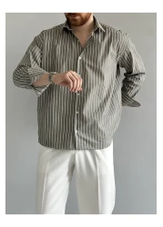 BASEL.CO Old Money Comfortable Fit Striped Shirt