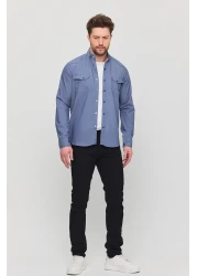 YXC قميص جينز رجالي بقصة ضيقة