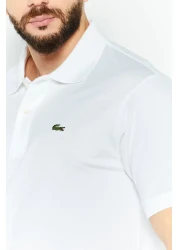 Lacoste Men Regular Fit Embroidered Logo Short Sleeves Polo, White