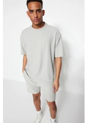  Collection إصدار محدود - تي شيرت عثماني رمادي بقصة واسعة TMNSS23TS00081