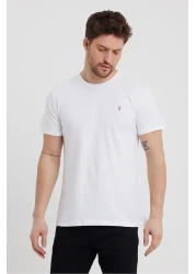 COMBİNE MİCHAİL Standard Pattern Relaxed Crew Neck Embroidery Detailed 5-pack T-shirt